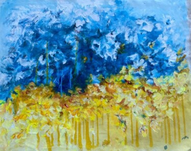 Pintura intitulada "Yellow blue" por Oksana Almiz, Obras de arte originais, Acrílico