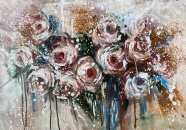 Malerei mit dem Titel "Provence roses" von Oksana Almiz, Original-Kunstwerk, Acryl