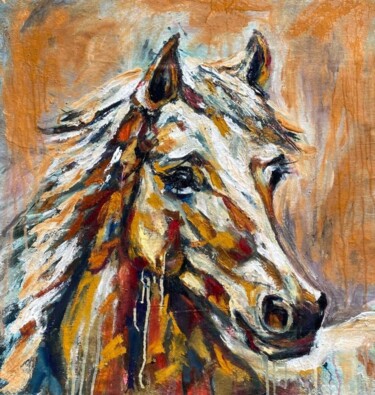 Schilderij getiteld "Horse" door Oksana Almiz, Origineel Kunstwerk, Olie