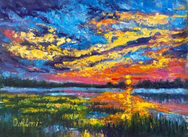 Картина под названием "Bright twilight" - Oksana Almiz, Подлинное произведение искусства, Масло