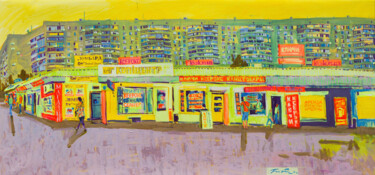 Peinture intitulée "Painting Shops in K…" par Oksana Boiko, Œuvre d'art originale, Acrylique