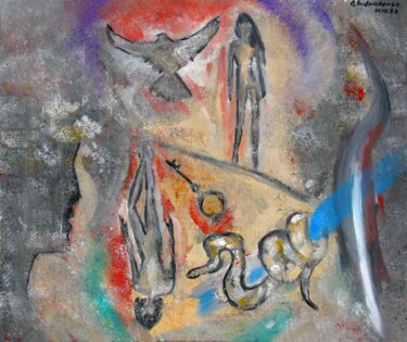 Pittura intitolato "Primal freedom" da Oksana Budnichenko, Opera d'arte originale, Olio