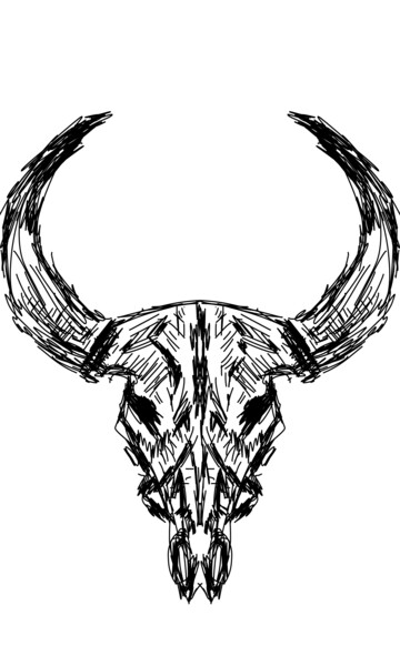 Grafika cyfrowa / sztuka generowana cyfrowo zatytułowany „Bull skull” autorstwa Oksana Budnichenko, Oryginalna praca, Malars…