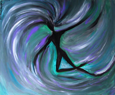 Pintura intitulada "Lilith: air, wind,…" por Oksana Budnichenko, Obras de arte originais, Óleo