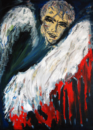 Pittura intitolato "Guardian angel" da Oksana Budnichenko, Opera d'arte originale, Olio