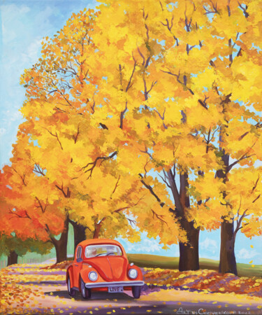 Malerei mit dem Titel ""Autumn is sweet as…" von Oksana Chetverikova, Original-Kunstwerk, Acryl Auf Keilrahmen aus Holz mont…