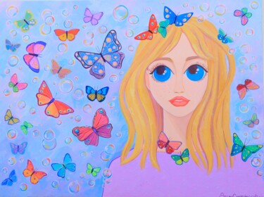 Картина под названием ""The Airiness"" - Oksana Chetverikova, Подлинное произведение искусства, Акрил Установлен на Деревянн…