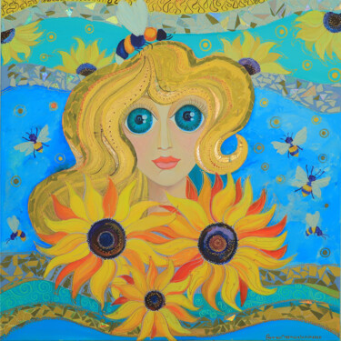 Картина под названием ""Mokosh"" - Oksana Chetverikova, Подлинное произведение искусства, Акрил Установлен на Деревянная рам…