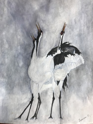 Peinture intitulée "Les soupçons dans l…" par Oksana Bykovska, Œuvre d'art originale, Aquarelle