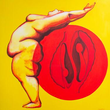 Картина под названием "Red seed" - Оксана Чумакова, Подлинное произведение искусства, Акрил Установлен на Деревянная рама дл…
