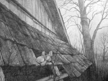 Disegno intitolato "Forgotten childhood" da Oksana Duchenchuk, Opera d'arte originale, Matita