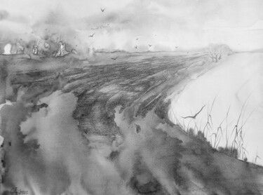 「Field」というタイトルの絵画 Oksana Duchenchukによって, オリジナルのアートワーク, 水彩画