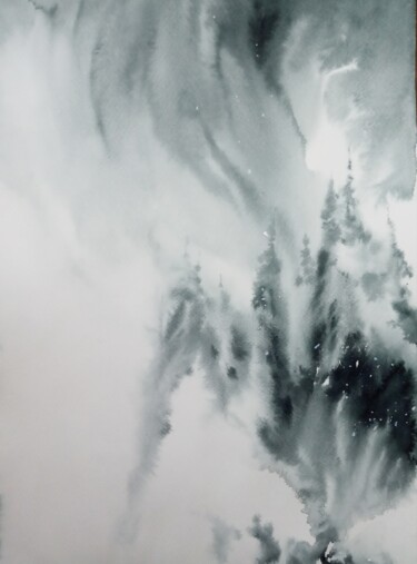 Painting titled "Winter series I" by Oksana Duchenchuk, Original Artwork, Watercolor