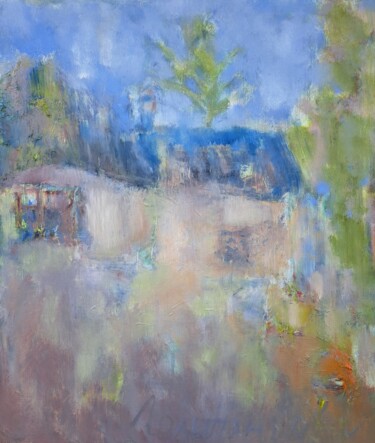 Картина под названием "Дом в Поленово" - Oksana Golichenkova, Подлинное произведение искусства, Масло Установлен на Деревянн…