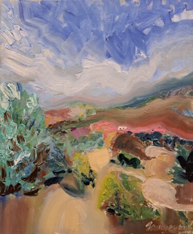 Картина под названием "Солнечная долина" - Oksana Golichenkova, Подлинное произведение искусства, Масло Установлен на Деревя…