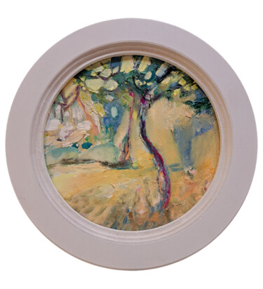 Картина под названием "Мандариновые деревья" - Oksana Golichenkova, Подлинное произведение искусства, Масло Установлен на ка…