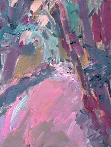 Картина под названием "Бурный поток" - Oksana Golichenkova, Подлинное произведение искусства, Масло Установлен на Деревянная…