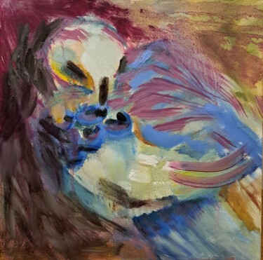 Peinture intitulée "Птица" par Oksana Golichenkova, Œuvre d'art originale, Huile Monté sur Châssis en bois