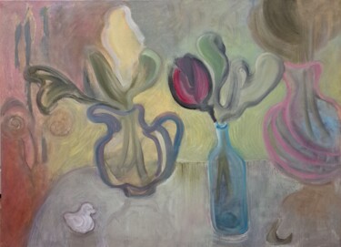 Картина под названием "Весенний натюрморт/…" - Oksana Golichenkova, Подлинное произведение искусства, Масло Установлен на Де…