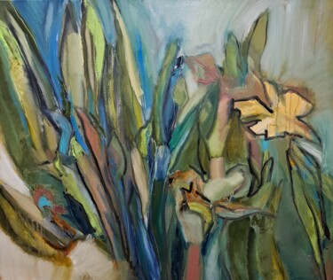 Картина под названием "Водная трава / wate…" - Oksana Golichenkova, Подлинное произведение искусства, Масло Установлен на Де…
