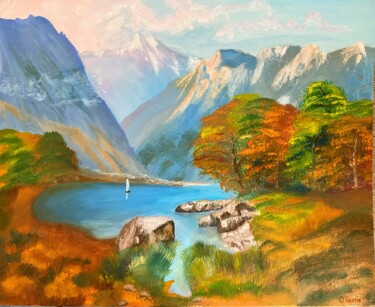 Painting titled "Landscape .Original…" by Oksana Harris, Original Artwork, Oil