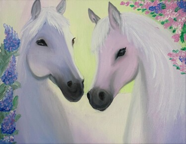 Pintura intitulada "Horse oil painting,…" por Oksana Harris, Obras de arte originais, Óleo