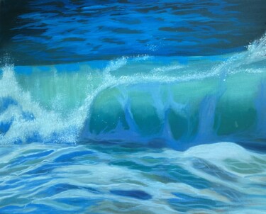 Painting titled "Wave Oil Painting O…" by Oksana Harris, Original Artwork, Oil