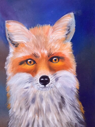 Painting titled "Fox original pictur…" by Oksana Harris, Original Artwork, Oil