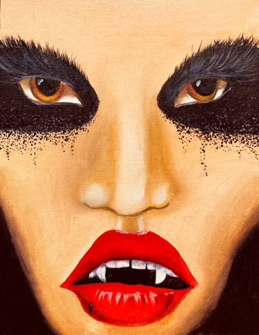 Peinture intitulée "Vampire  Painting O…" par Oksana Harris, Œuvre d'art originale, Huile