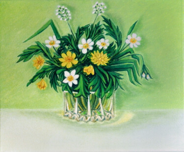 Pintura titulada "Spring fresh in gla…" por Oksana Kulik, Obra de arte original, Oleo Montado en Bastidor de camilla de made…