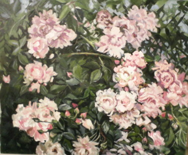 Картина под названием "Roses" - Oksana Lescenko, Подлинное произведение искусства