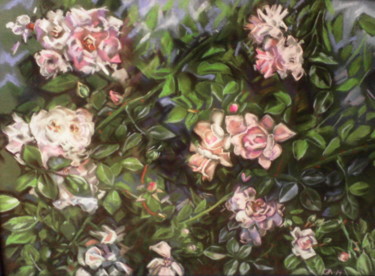Disegno intitolato "Roses" da Oksana Lescenko, Opera d'arte originale, Pastello