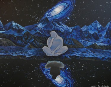 Malerei mit dem Titel "Laozi. Der Gedanke" von Oksana Licholip, Original-Kunstwerk, Öl