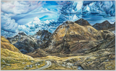 Malerei mit dem Titel "Die Schweiz" von Oksana Licholip, Original-Kunstwerk, Öl