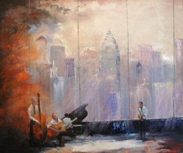 Pintura intitulada "Магия музыки" por Oksana Lukonina, Obras de arte originais, Óleo