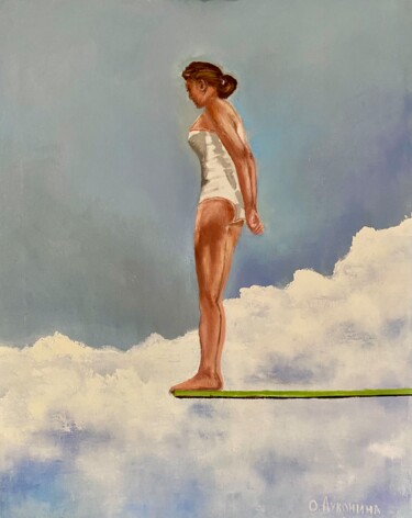 Картина под названием "new height" - Oksana Lukonina, Подлинное произведение искусства, Масло Установлен на Деревянная рама…