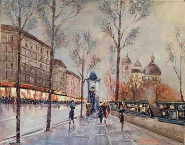 Painting titled "Город" by Oksana Lukonina, Original Artwork, Oil