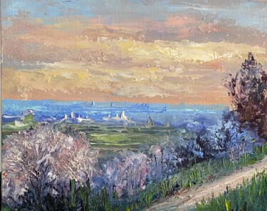 Painting titled "Evening is coming" by Oksana Lukonina, Original Artwork, Oil