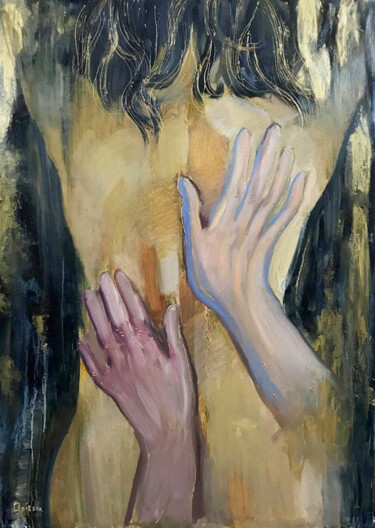 Картина под названием "Извлекая музыку тела" - Оксана Мацик (Oriyana), Подлинное произведение искусства, Масло