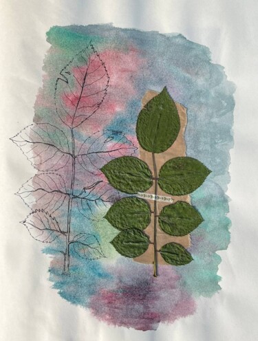 Collages titulada ""Perfect leaf"" por Oksana Oleksiiva, Obra de arte original, Collages