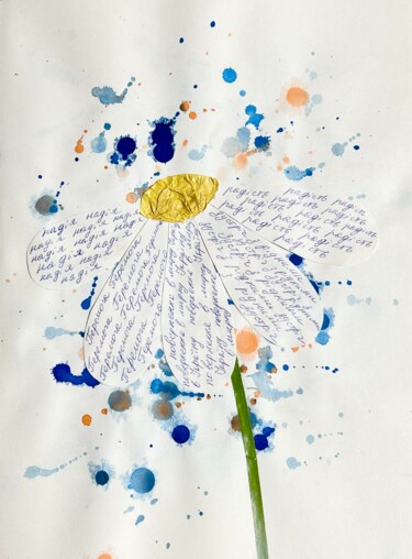 Collagen mit dem Titel "daisy of hope" von Oksana Oleksiiva, Original-Kunstwerk, Collagen