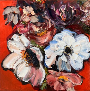 Картина под названием "Floral inspiration…" - Oksana Petrova, Подлинное произведение искусства, Масло
