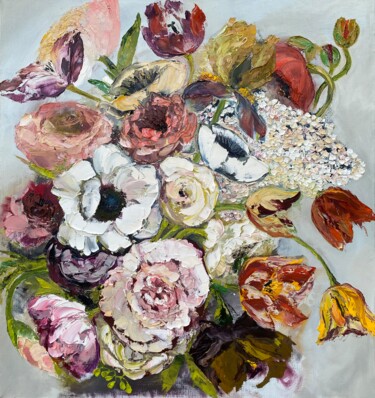 Summer blooming dance original painting on canvas Malerei mit dem Titel "Summer blooming dan…" von Оксана Петрова, Original-Kunstwerk, Öl
