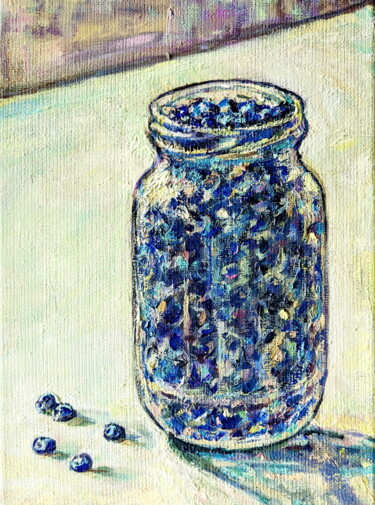 Картина под названием "Bilberries" - Oksana Pidhurska, Подлинное произведение искусства, Масло Установлен на Деревянная рама…