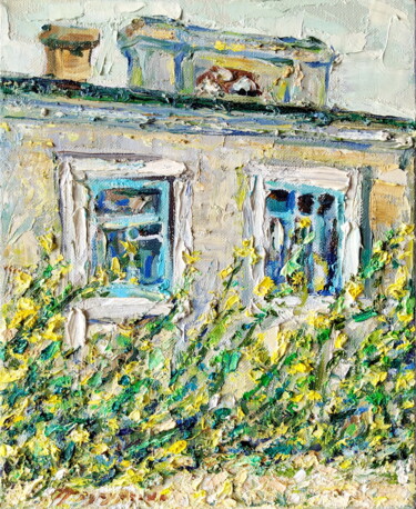 Painting titled "The Old House (Ukra…" by Oksana Pidgurs Ka, Original Artwork, Oil