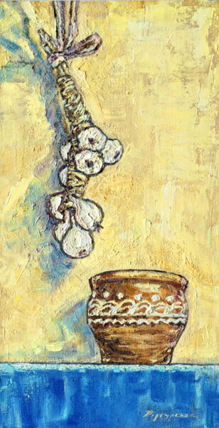 Pintura intitulada "Still Life with a J…" por Oksana Pidgurs Ka, Obras de arte originais, Óleo Montado em Cartão