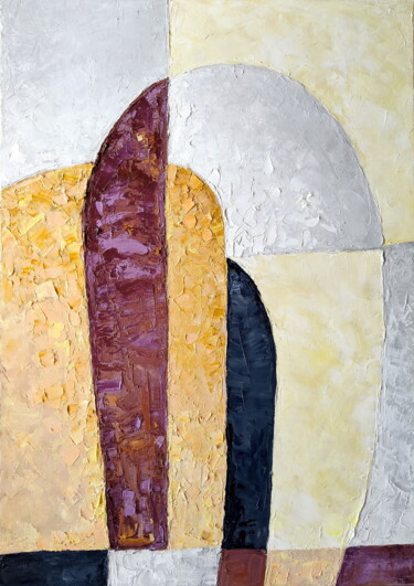 Painting titled "No.3 series "Geomet…" by Oksana Pidgurs Ka, Original Artwork, Oil Mounted on Wood Stretcher frame