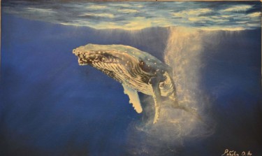 Картина под названием ""Левиафан"" - Оксана Рябова, Подлинное произведение искусства, Масло