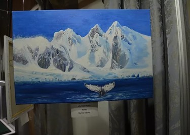 Картина под названием "Антарктида." - Оксана Рябова, Подлинное произведение искусства, Масло