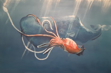 Картина под названием "Борьба за жизнь" - Оксана Рябова, Подлинное произведение искусства, Масло